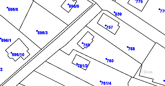 Parcela st. 759 v KÚ Holubov, Katastrální mapa