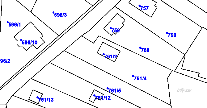 Parcela st. 761/2 v KÚ Holubov, Katastrální mapa
