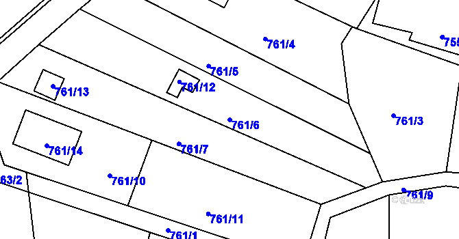 Parcela st. 761/6 v KÚ Holubov, Katastrální mapa