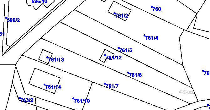 Parcela st. 761/12 v KÚ Holubov, Katastrální mapa
