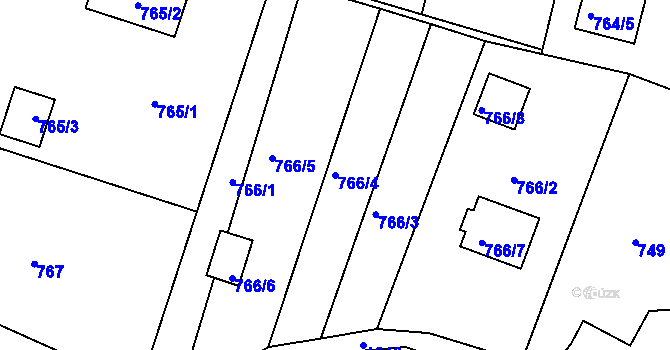 Parcela st. 766/4 v KÚ Holubov, Katastrální mapa