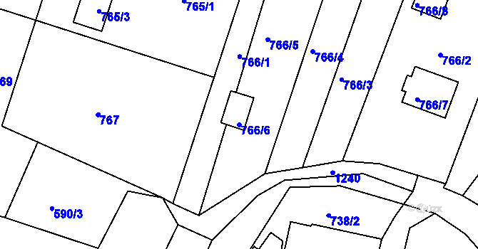 Parcela st. 766/6 v KÚ Holubov, Katastrální mapa