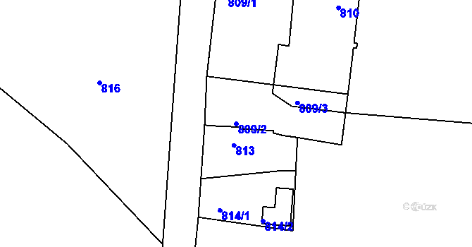 Parcela st. 809/2 v KÚ Holubov, Katastrální mapa