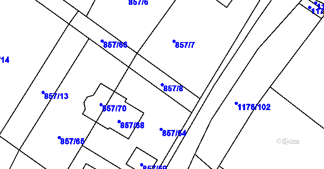 Parcela st. 857/8 v KÚ Holubov, Katastrální mapa