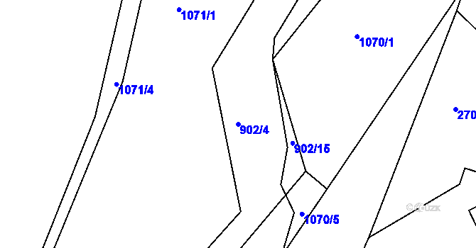 Parcela st. 902/4 v KÚ Holubov, Katastrální mapa