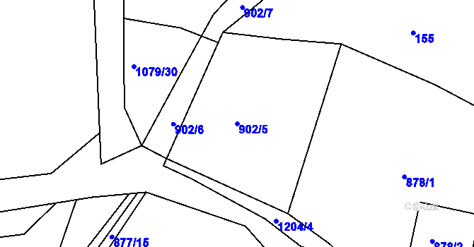 Parcela st. 902/5 v KÚ Holubov, Katastrální mapa