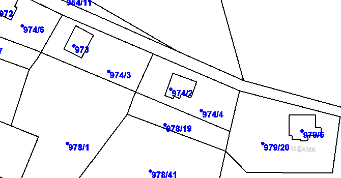 Parcela st. 974/2 v KÚ Holubov, Katastrální mapa
