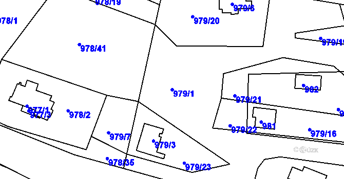 Parcela st. 979/1 v KÚ Holubov, Katastrální mapa