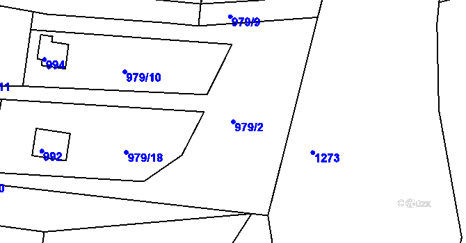 Parcela st. 979/2 v KÚ Holubov, Katastrální mapa