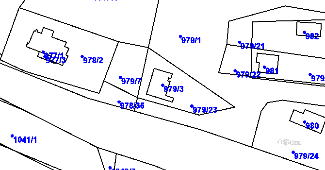Parcela st. 979/3 v KÚ Holubov, Katastrální mapa