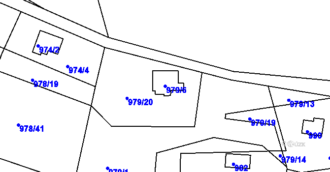 Parcela st. 979/6 v KÚ Holubov, Katastrální mapa