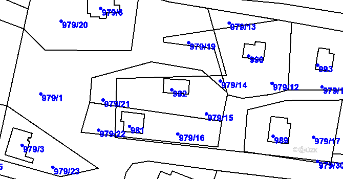 Parcela st. 982 v KÚ Holubov, Katastrální mapa