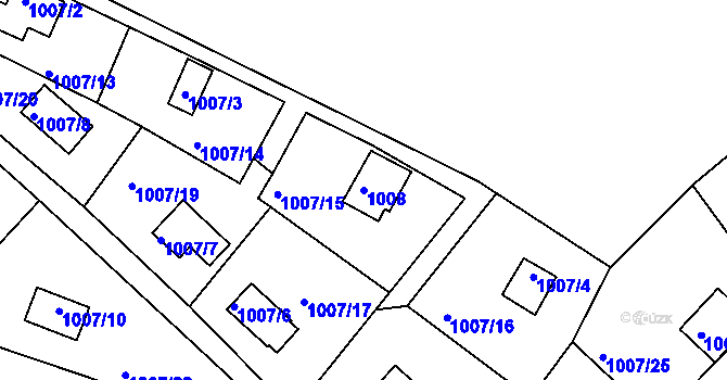 Parcela st. 1008 v KÚ Holubov, Katastrální mapa
