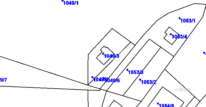 Parcela st. 1049/3 v KÚ Holubov, Katastrální mapa