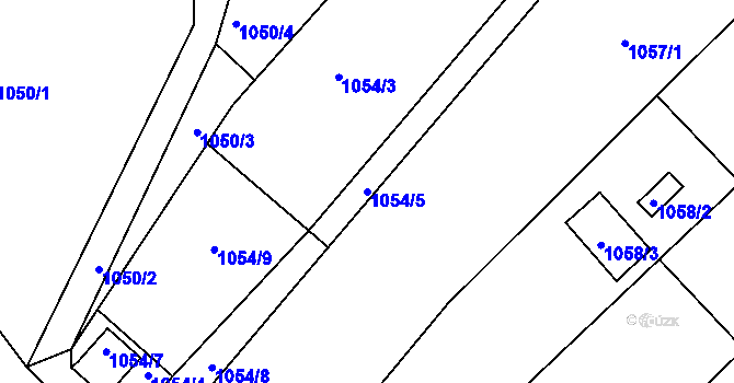 Parcela st. 1054/5 v KÚ Holubov, Katastrální mapa