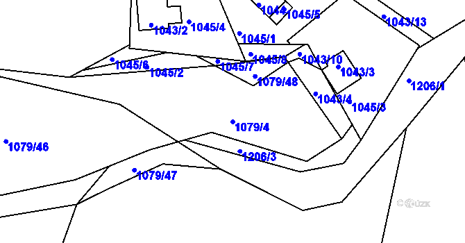 Parcela st. 1079/4 v KÚ Holubov, Katastrální mapa