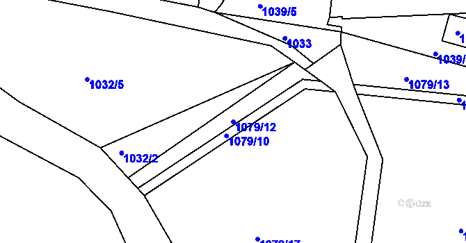 Parcela st. 1079/12 v KÚ Holubov, Katastrální mapa