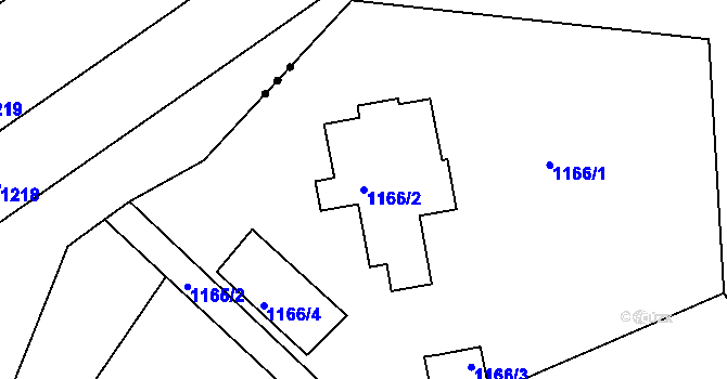 Parcela st. 1166/2 v KÚ Holubov, Katastrální mapa