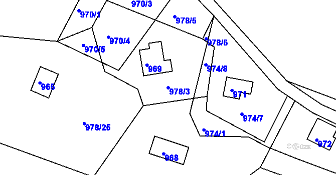 Parcela st. 978/3 v KÚ Holubov, Katastrální mapa