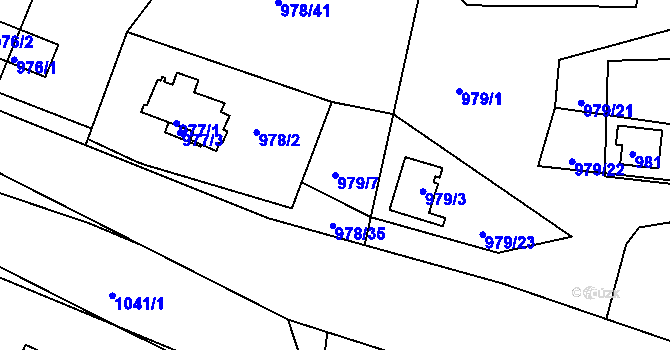 Parcela st. 979/7 v KÚ Holubov, Katastrální mapa