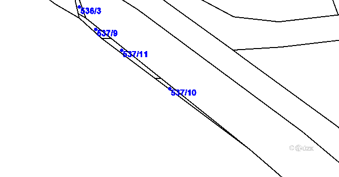Parcela st. 537/10 v KÚ Třísov, Katastrální mapa