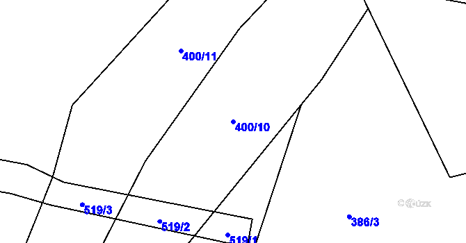 Parcela st. 400/10 v KÚ Holušice, Katastrální mapa