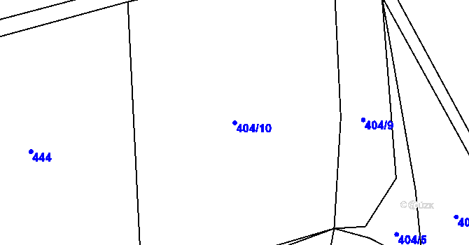 Parcela st. 404/10 v KÚ Holušice, Katastrální mapa