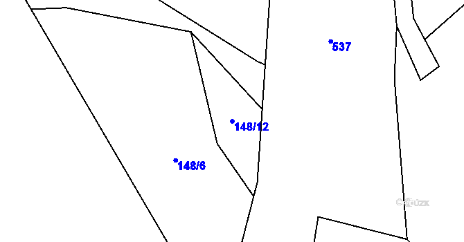 Parcela st. 148/12 v KÚ Lísky u Holušic, Katastrální mapa