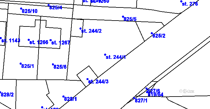 Parcela st. 244/1 v KÚ Holýšov, Katastrální mapa