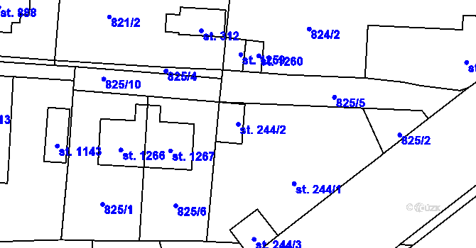 Parcela st. 244/2 v KÚ Holýšov, Katastrální mapa