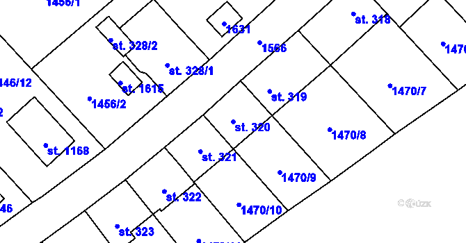 Parcela st. 320 v KÚ Holýšov, Katastrální mapa