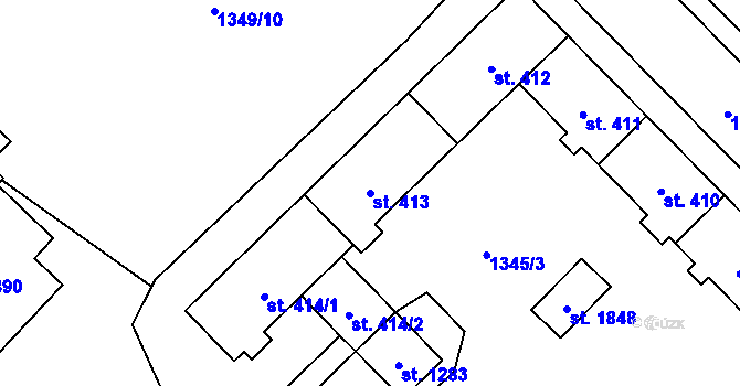 Parcela st. 413 v KÚ Holýšov, Katastrální mapa