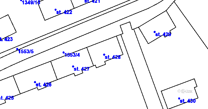 Parcela st. 428 v KÚ Holýšov, Katastrální mapa
