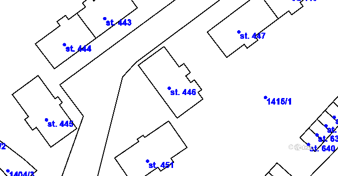 Parcela st. 446 v KÚ Holýšov, Katastrální mapa