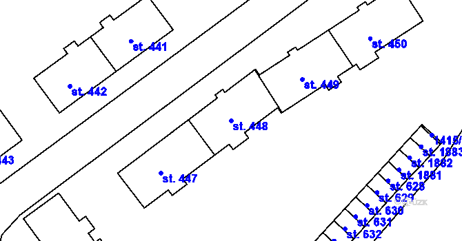 Parcela st. 448 v KÚ Holýšov, Katastrální mapa