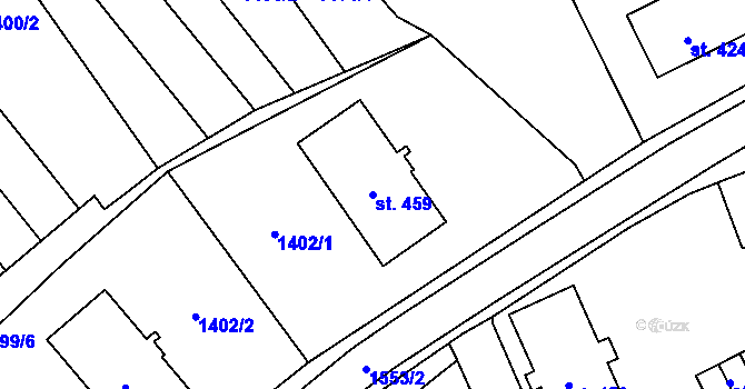 Parcela st. 459 v KÚ Holýšov, Katastrální mapa