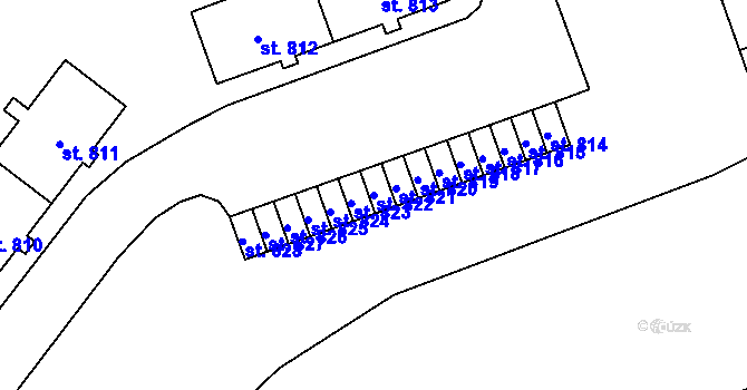 Parcela st. 822 v KÚ Holýšov, Katastrální mapa