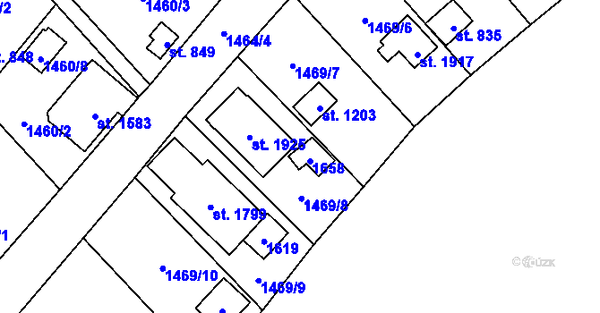 Parcela st. 834 v KÚ Holýšov, Katastrální mapa