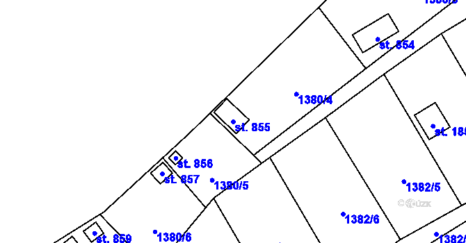 Parcela st. 855 v KÚ Holýšov, Katastrální mapa