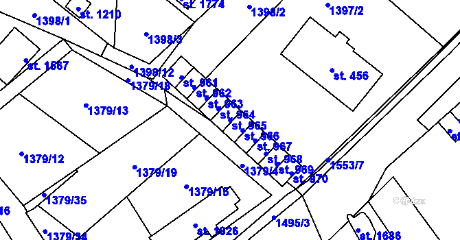Parcela st. 965 v KÚ Holýšov, Katastrální mapa