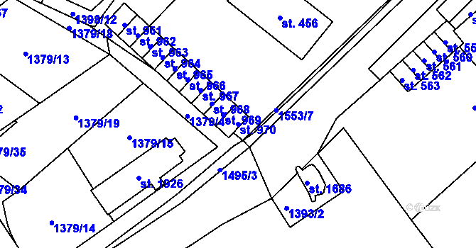 Parcela st. 970 v KÚ Holýšov, Katastrální mapa