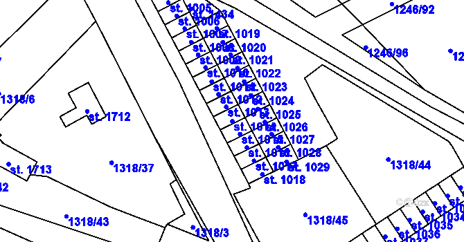 Parcela st. 1014 v KÚ Holýšov, Katastrální mapa