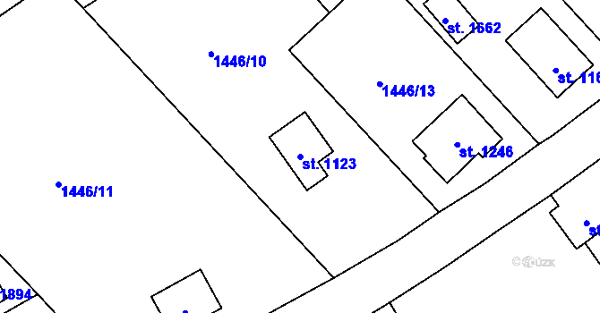Parcela st. 1123 v KÚ Holýšov, Katastrální mapa