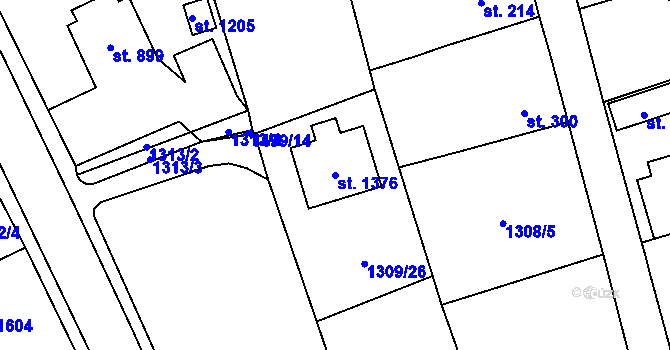 Parcela st. 1376 v KÚ Holýšov, Katastrální mapa