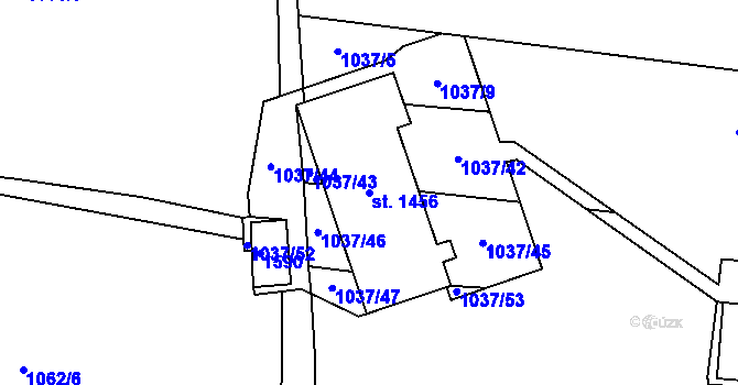 Parcela st. 1456 v KÚ Holýšov, Katastrální mapa