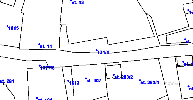 Parcela st. 131/1 v KÚ Holýšov, Katastrální mapa