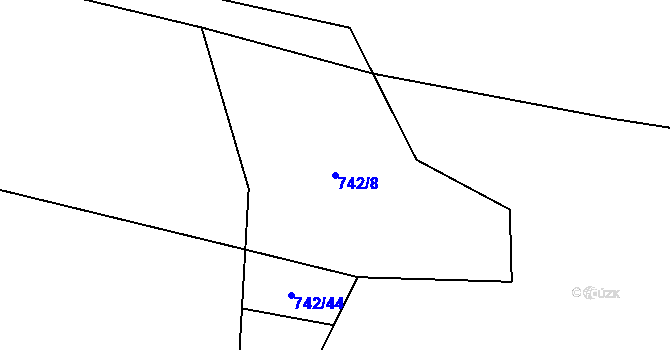 Parcela st. 742/8 v KÚ Holýšov, Katastrální mapa