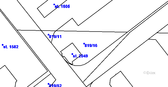 Parcela st. 819/16 v KÚ Holýšov, Katastrální mapa
