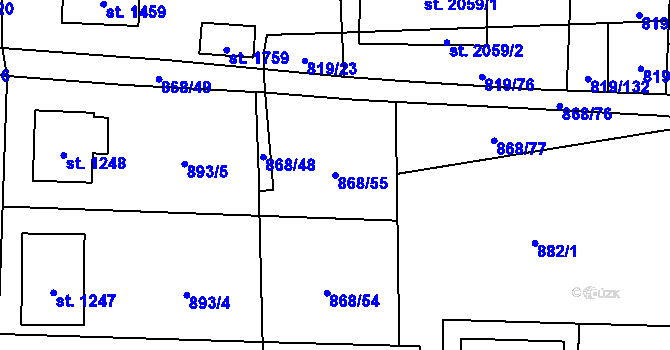 Parcela st. 868/55 v KÚ Holýšov, Katastrální mapa