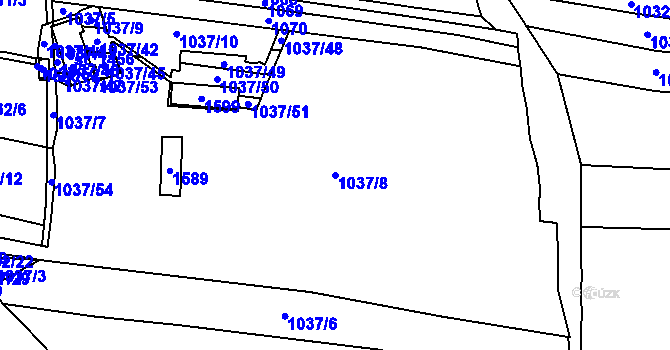 Parcela st. 1037/8 v KÚ Holýšov, Katastrální mapa